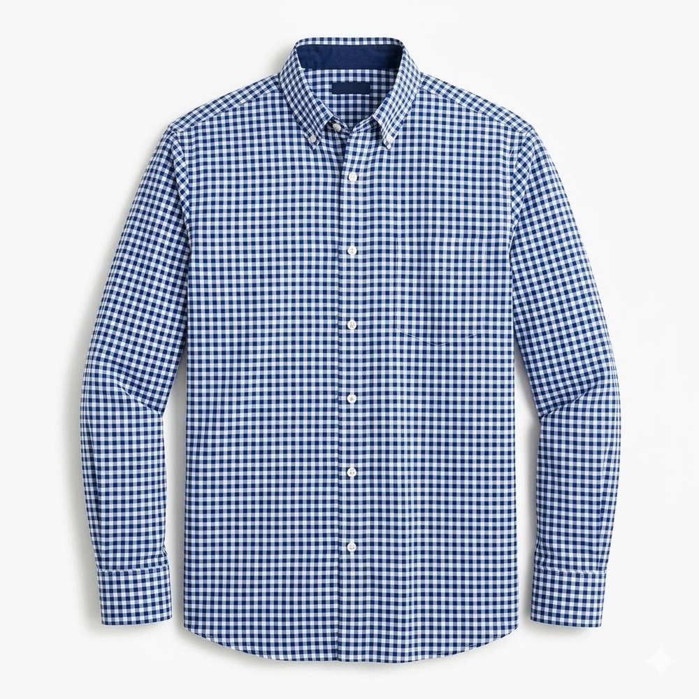 Vineyard Vines Mens XL Performance Blue Gingham Check Shirt brrr Cooling - CJ - Picture 9 of 9